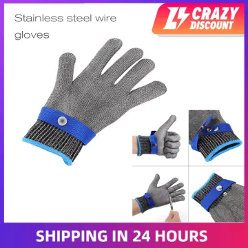 Cut Proof Stab Resistant Glove Stainless Steel Metal Mesh Butcher Safety  Gloves