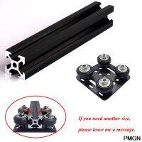 1PC สีดำ2020 V-Slot Anodized อลูมิเนียมโปรไฟล์ Extrusion 100มม.-800มม. Linear Rail 1PC V Gantry Plat ชุดแผ่นสไลด์รอก