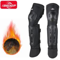 Winter Black Motorcycle Leg Warmers Windproof Reflective Motorcyclist Knee Brace Men Women Long Knee Pads Protector Fleece Warm Knee Shin Protection