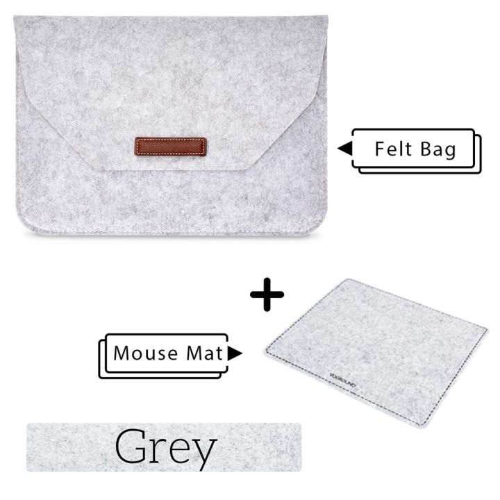 กระเป๋ากระเป๋าใส่แลปท๊อปแบบ-felt-sleeve-ใหม่สำหรับ-macbook-air-ขนาด11-12-13-15นิ้วเคสแล็ปท็อปเรตินาโน๊ตบุ๊คพร้อมแผ่นรองเมาส์ของขวัญ