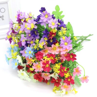 Cheap bunch of 7 sticks 28 lovely silk daisy artificial decoration flowers wedding flowers bouquet home table decoration