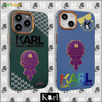 3D แฟชั่นสีม่วง Karl Electroplate หนัง3 In 1เคสโทรศัพท์สำหรับ Apple iPhone 14 13 12 11 Pro Max Soft ซิลิโคน Anti-Drop ป้องกันปกหลังโทรศัพท์มือถือสีเขียวสีฟ้า