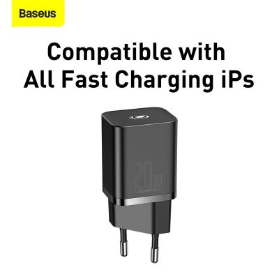 Baseus ที่ชาร์จ USB ชนิด C PD 20W ชาร์จเร็ว QC 3.0ชาร์จเร็ว USBC ที่ชาร์จมือถือติดกำแพงสำหรับ12 11 Pro X