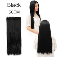 วิกและกิ๊ฟท์ต่อผม wig long  50 ซม อุปกรณ์ดูแลเส้นผม ผมปลอม（black）Thejoyful