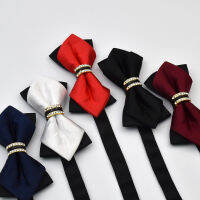 Handmade Luxury Man Bowties แฟชั่น Rhinestone ผีเสื้อสีดำ Cravat ชายชุดอย่างเป็นทางการ Accessori เจ้าบ่าวงานแต่งงานผู้ชาย Bow Tie