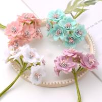 【YF】▤  6pcs/1 bunch Bouquet  Artificial Silk Flowers Wedding Decoration Scrapbooking Wreath Fake