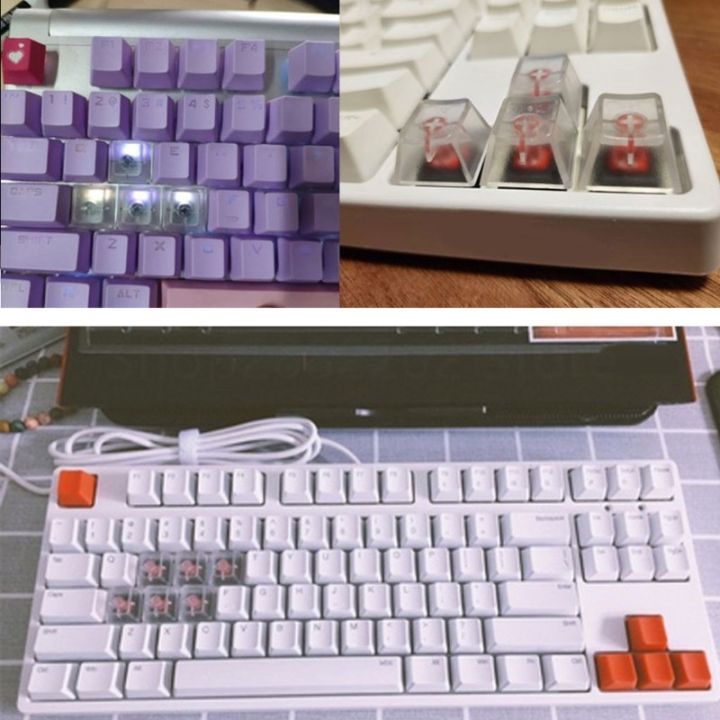 10pcs-transparent-keycaps-mechanical-keyboard-matte-backlit-caps-gateron-kailh-r3