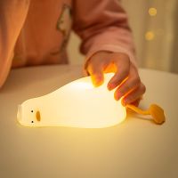 Led Children Night Light Rechargeable Silicone Squishy Duck Lamp Child Holiday Gift Sleeping Creative Bedroom Desktop Decor Lamp Night Lights