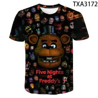 2023 newcartoon อะนิเมะ FNAF เสื้อยืดผู้ชายผู้หญิงแขนสั้น TEE ฤดูร้อนแฟชั่นใหม่3D พิมพ์ท็อปส์