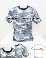 เสื้อทหาร เสื้อลายพราง ผ้ารู คอกลม ลายพรางขาว-ดำ (พร้อมส่ง)