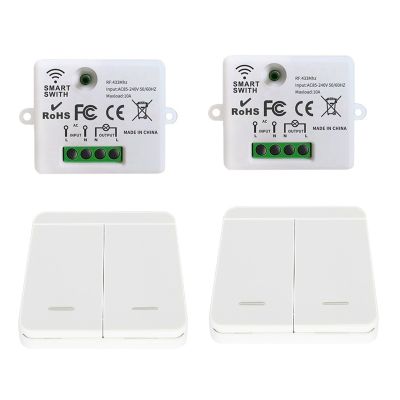433Mhz Smart Wireless Switch RF Self-Powered Push Button Wall Panels Remote Controller Light Switch 2Gang Wall Switch
