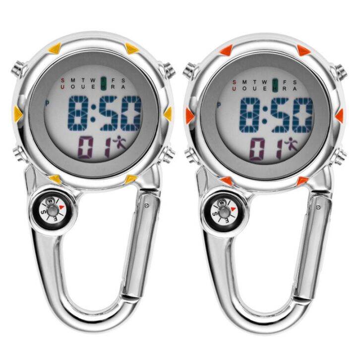 Clip on Carabiner Digital Watch Luminous Sports Watches Carabiner Watch for Hikers