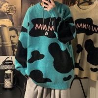 2023 Mens Sweater Cow Letter Round Neck Sweater Mens New Loose and Lazy Wind Knitwear Brand Casual Jacket