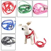 Safe Dog Cat Harness Collar Leash Fashion Bones Paws Print Safety Traction Rope Collars