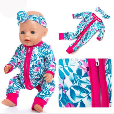 Rompers Jumpsuits Hairbrand Fit For 43cm Baby New Born Doll Clothes Doll Accessories