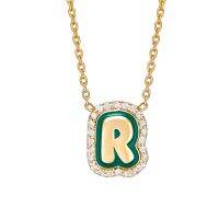 ✇  Hot Sale Enamel Necklace Plated Gold Personality Custom Name