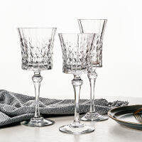 Europe Style Crystal Glass R Carved Luxury Goblet Diamond Wine Cups Champagne Glasses Bar Party Ho Home Drinking Ware