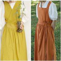 Apron Cotton Long Dress Double-sided All-match Kitchen Accessories Antifouling Home Cleaning Leisure Gardening Daily Cooking NEW Aprons