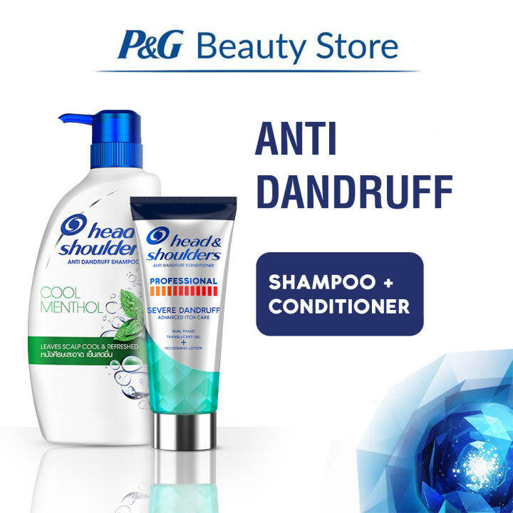 Head & Shoulders Cool Menthol Shampoo 850mL + Severe Dandruff Conditioner 200mL [Anti Dandruff