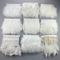 1 เมตรสีขาวขนไก่ฟ้าสีดำสำหรับเสื้อผ้า Feather Trim เย็บปักถักร้อยเทป Fluffy ไก่งวงนกกระจอกเทศห่าน Marabou Fringes เย็บ-final1