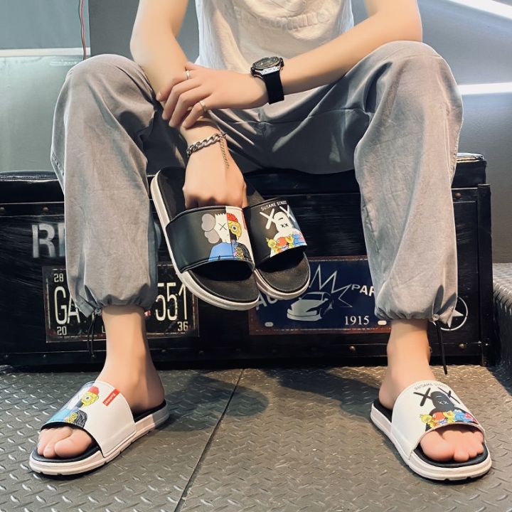 ready-stock-2021-summer-new-sesame-street-mens-drag-ins-fashion-outdoor-couple-slippers-korean-womens-beach-slippers