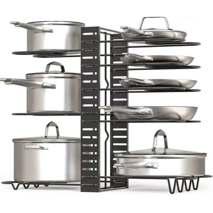 MG 8 Layers Shelf Organizer Pots and Pans Organizer Cookware Pot Rack