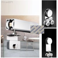 2Pcs/Lot Top Hung Stainless Steel Brass Sliding Glass Door 4 Wheel Roller Shower Enclosure Box