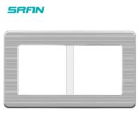 SRAN Blank panel with Installing iron plate 146mmx86mm silver brushed stainless steel switch socket panel