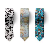 New Fashion Skull Punk Trend Mens Tie Novelty 8cm Slim Casual Dog Nylon Mens Tie Party Wedding Party Accessories Tie Cravatta