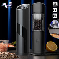 Spice Mill Electric Gravity Salt &amp; Pepper Grinder Set การทำงานอัตโนมัติโรงเกลือพริกไทยพร้อมไฟ LED ปรับความหยาบได้