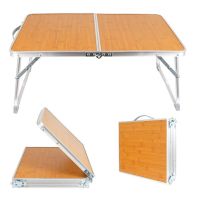 Computer Desk Folding Table Portable Multifunctional Small Collapsible Bamboo Table for Outdoor Camping Furniture