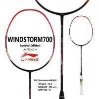 LI-NING ไม้แบดมินตัน รุ่น WINDSTORM 700 Special edition (AYPR046-4) BLACK/RED แถมซอง+พันด้าม+เอ็นAP6 พร้อมขึ้น ฟรี