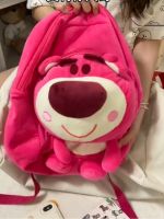 Uniqlo High-end 2023 NEW Strawberry Bear Korean Version Backpack Cute Schoolbag Plush Cartoon Girl Heart Ins Japanese Backpack Middle School Students Junior High School  schoolbag New