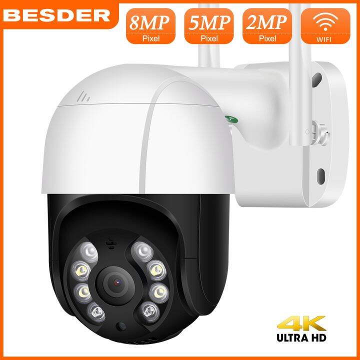 BESDER 4K 8MP Mini Wifi PTZ IP กล้อง Ultra HD กลางแจ้ง WiFi กล้องติดตาม ...