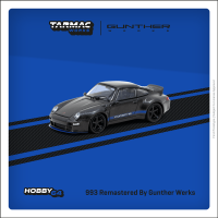 Presale Tarmac ทำงาน1:64 993นำโดย Gunther Werks สีดำคาร์บอนไฟเบอร์คอลเลกชันโมเดลรถยนต์หล่อขนาดเล็ก