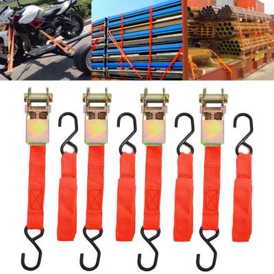 4PCS Strong Belt Ratchet Tie Down Straps Luggage Bag Fasteners Truck Cargo Lashing Strap With Metal Alloy Buckle Car Accessories