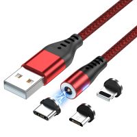 AUFU LED Magnetic USB Charging Cable Type C Phone Cable Magnet Charger Micro USB Cord For Xiaomi Samsung For iPhone 12 Cables  Converters