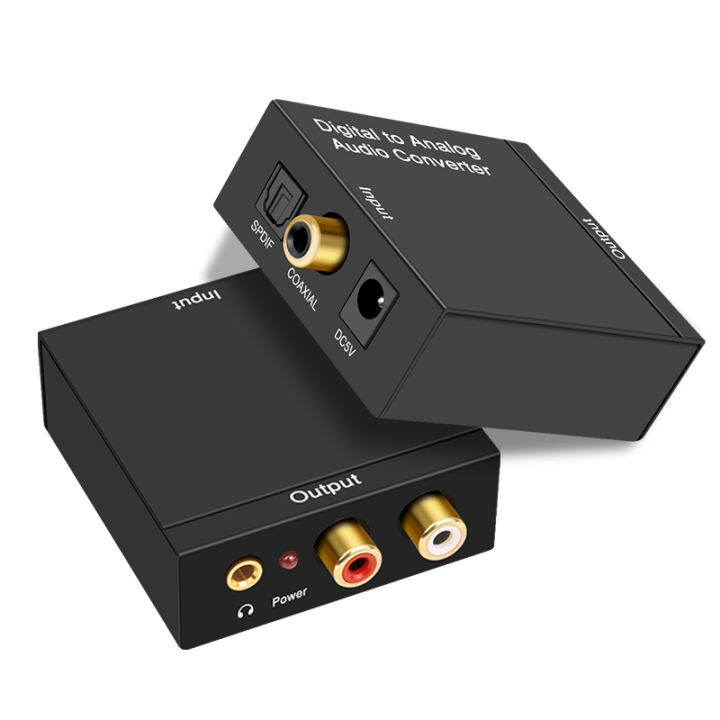 Coaxial audio converter digital fiber spdif to 3.5mm double lotus av