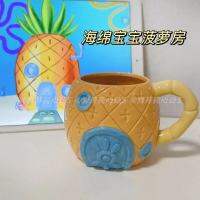 Kawaii Spongebobds ปลาดาวแพททริกการ์ตูนน่ารักตุ๊กตาเซรามิกความจุมากถ้วยสับปะรดของเล่นตุ๊กตาอะนิเมะสำหรับวันเกิดของเด็กผู้หญิง