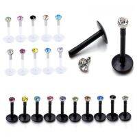 B1540คริสตัลแท่งอัญมณีอะคริลิคเซ็กซี่10ชิ้น Labret Lip เจาะเนื้อ