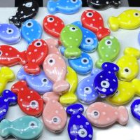 10pcs 11x19mm Fish-shaped Beads Ceramic Spacer Loose Bead For Jewelry Making Findings DIY Bracelet Necklace Accessories Beads