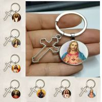 【DT】Hot! Girl Of The Sacred Heart Of Jesus Wholesale Luxury Brand Jewelry Glass Cabochon Keyring Angel Wings Keychain Jewelry That L hot