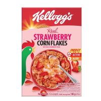 เคลล็อกส์ คอร์นเฟลกส์สตรอเบอร์รี่ 180ก. ✿ Kelloggs Corn Flakes Strawberry Corn Flakes Breakfast Cereal 180G.