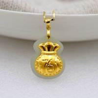 【CW】 Classic Design Hetian Necklace Men Gold Fu Pendants Male Female Jewelry