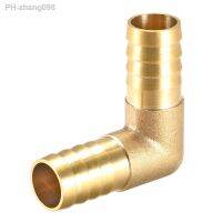 uxcell 1pcs 14mm Barb Brass Hose Fitting 90 Degree Elbow Pipe Coupler Tubing Adapter for air water fuel oil Gold Tone