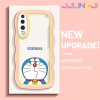 Jjlingji เคสสำหรับ Huawei P30 P30 Pro P30 Lite แฟชั่นลายโดราเอมอนเคสมือถือกันกระแทกแบบใสนิ่มเคสโปร่งใสลายกล้องถ่ายรูปเก๋ไก๋กรอบป้องกันซิลิกาเจล