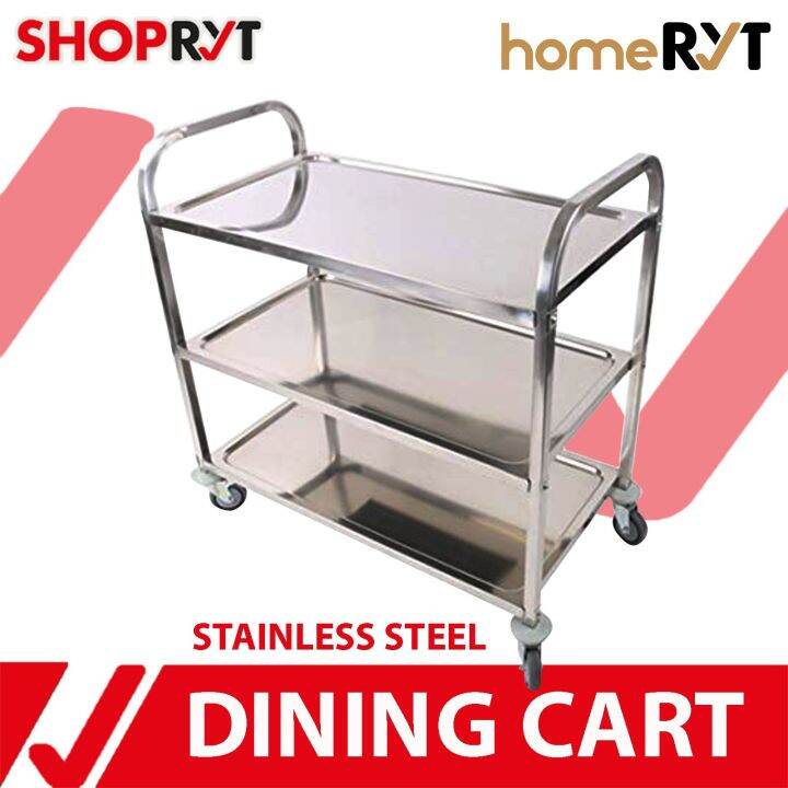 Kitchen Trolley 3Layered Stainless Steel Utility Cart Food Service