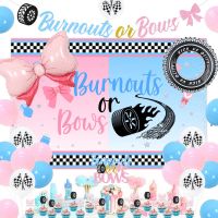 JOYMEMO Burnouts หรือ Bows Gender Reveal Party Supplies Boys Or Girls Burnouts Or Bows Gender Reveal Backdrop Banner Burnouts Or Bows Cake Topper With Pink And Blue Burnouts Or Bows Balloons For Baby Shower