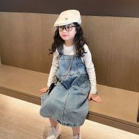 CUI YI SHOP denim suspender suit 2023 spring and autumn new Korean style girls vest childrens loose dress