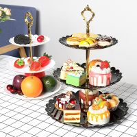 European Three-layer Cake Stand Wedding Party Dessert Table Candy Fruit Plate Afternoon Tea Tables Decoration Trays